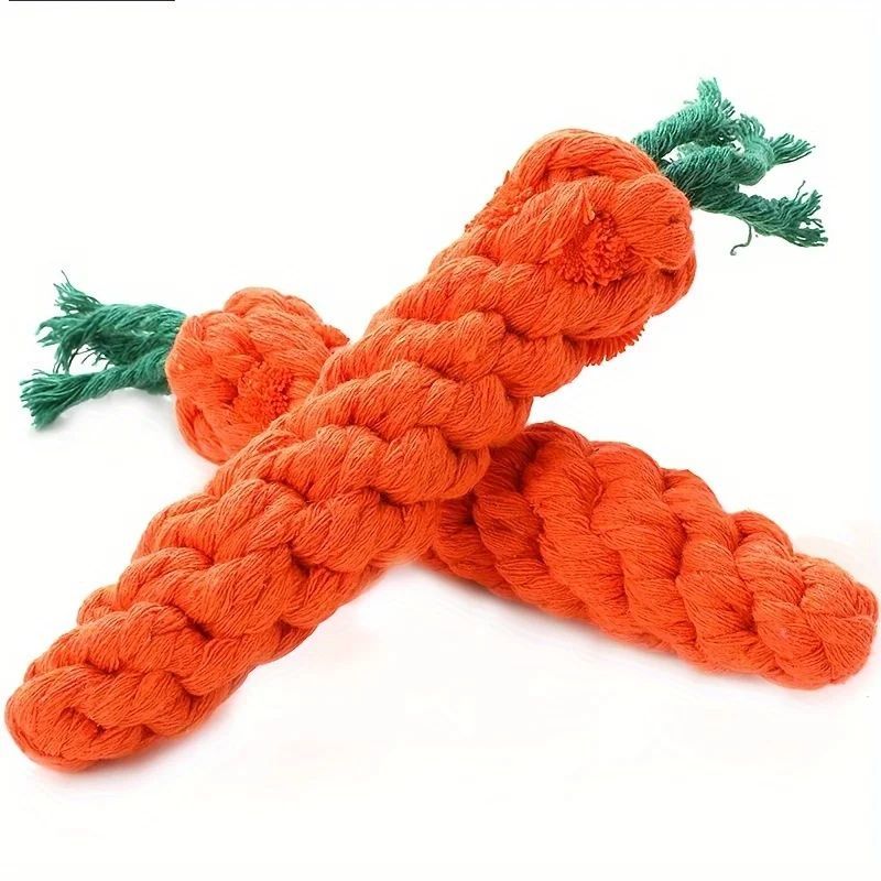 Cotton Pet Chew Carrot Rope Toy