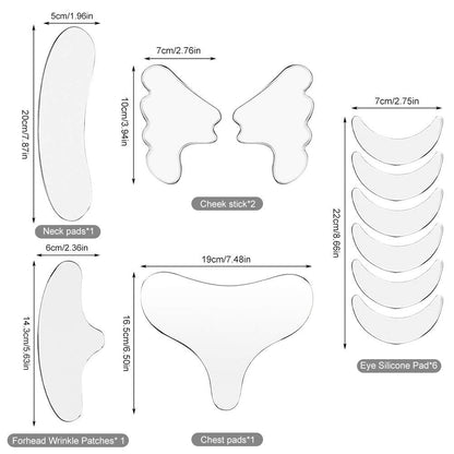 11PCS Reusable Silicone Anti Wrinkle Facial Pad