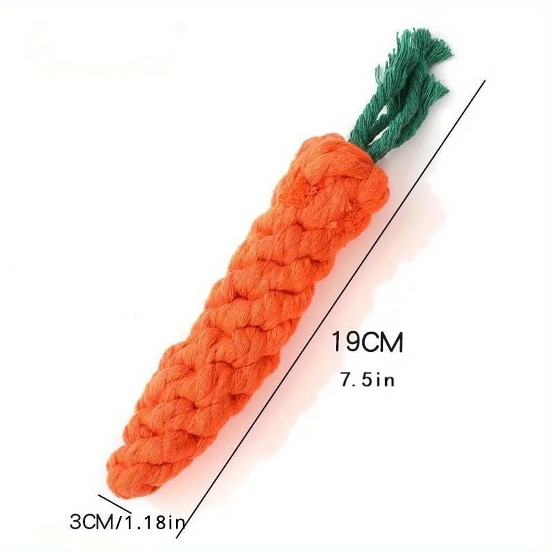 Cotton Pet Chew Carrot Rope Toy