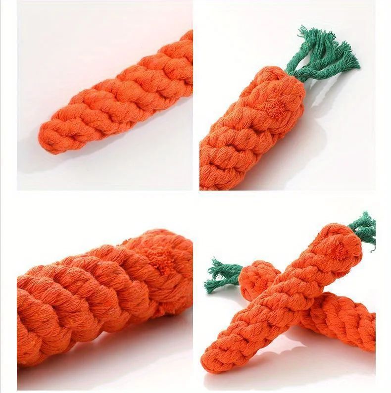 Cotton Pet Chew Carrot Rope Toy