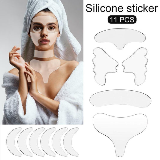 11PCS Reusable Silicone Anti Wrinkle Facial Pad