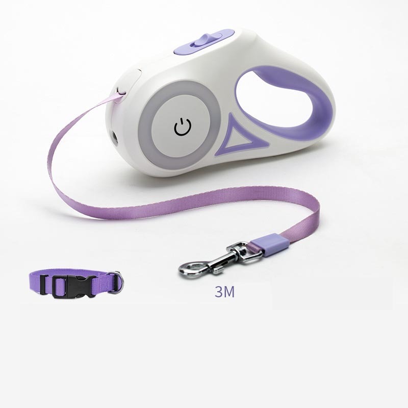 Retractable Automatic Spotlight Dog Leash Collar