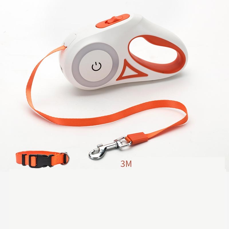 Retractable Automatic Spotlight Dog Leash Collar