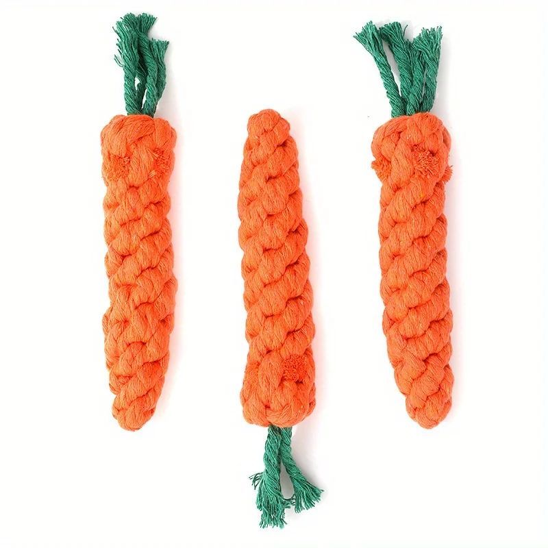 Cotton Pet Chew Carrot Rope Toy