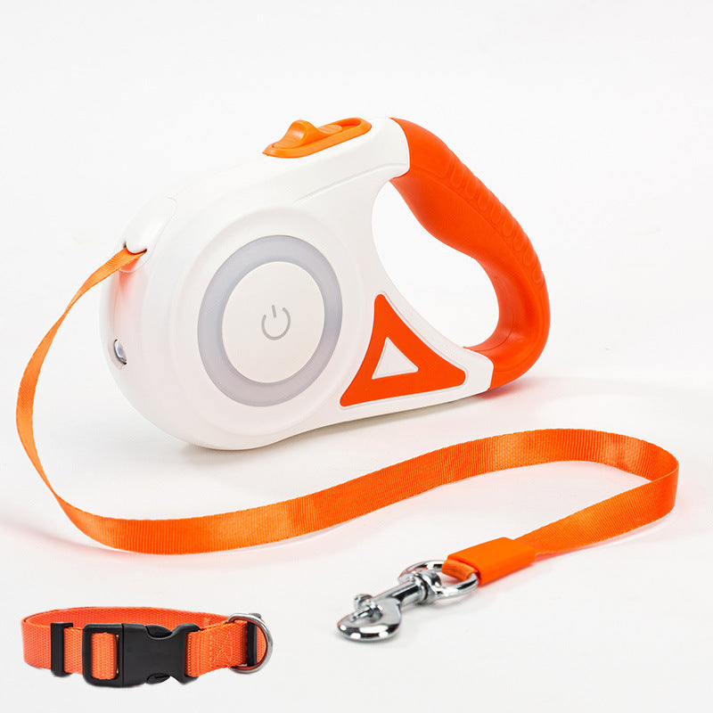 Retractable Automatic Spotlight Dog Leash Collar